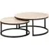 Avalon 2 Tier Round Coffee Table - Beige, Travertine