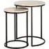 Avalon Set of 2 Round Side Tables - Beige, Travertine