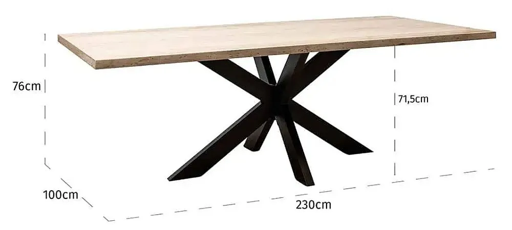 Avalon Travertine 8-Seater Dining Table with Spider Legs - Beige