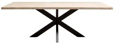 Avalon Travertine 8-Seater Dining Table with Spider Legs - Beige