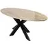 Avalon Travertine 8-Seater Oval Dining Table with Spider Legs - Beige