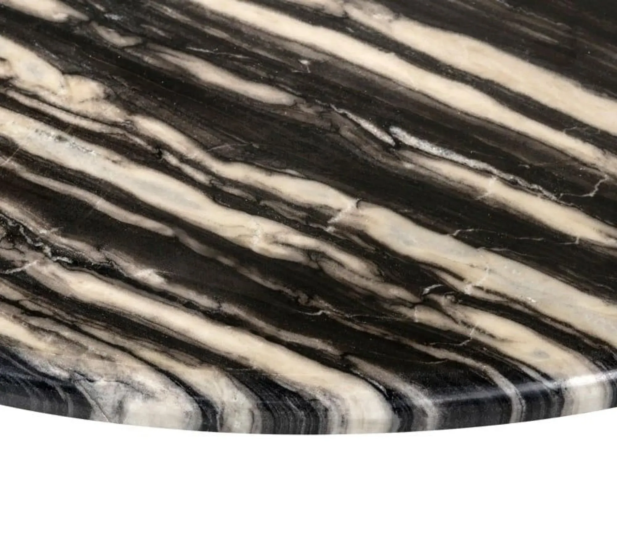 Bancroft Round Coffee Table - Black, Marble