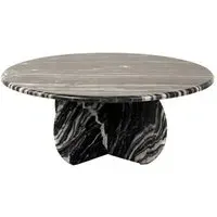 Bancroft Round Coffee Table - Black, Marble