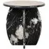 Bancroft Round End Table - Black, Marble