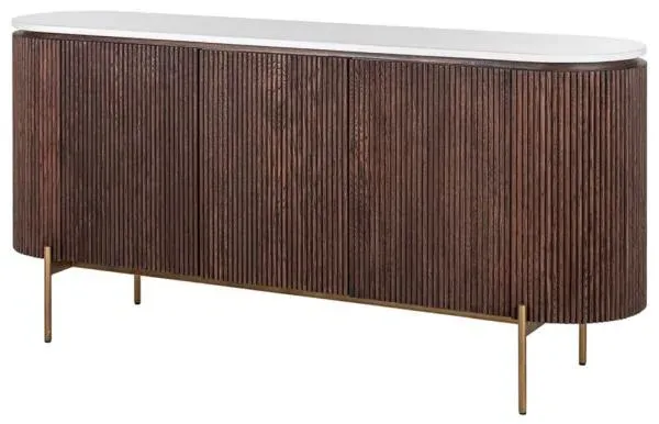 Barkley 3 Door Extra Large Sideboard - White, Marble