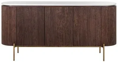 Barkley 3 Door Extra Large Sideboard - White, Marble