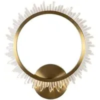 Beau Glass Round Wall Lamp - Brushed Gold