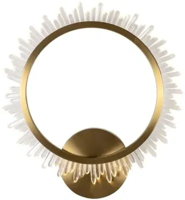 Beau Glass Round Wall Lamp - Brushed Gold image