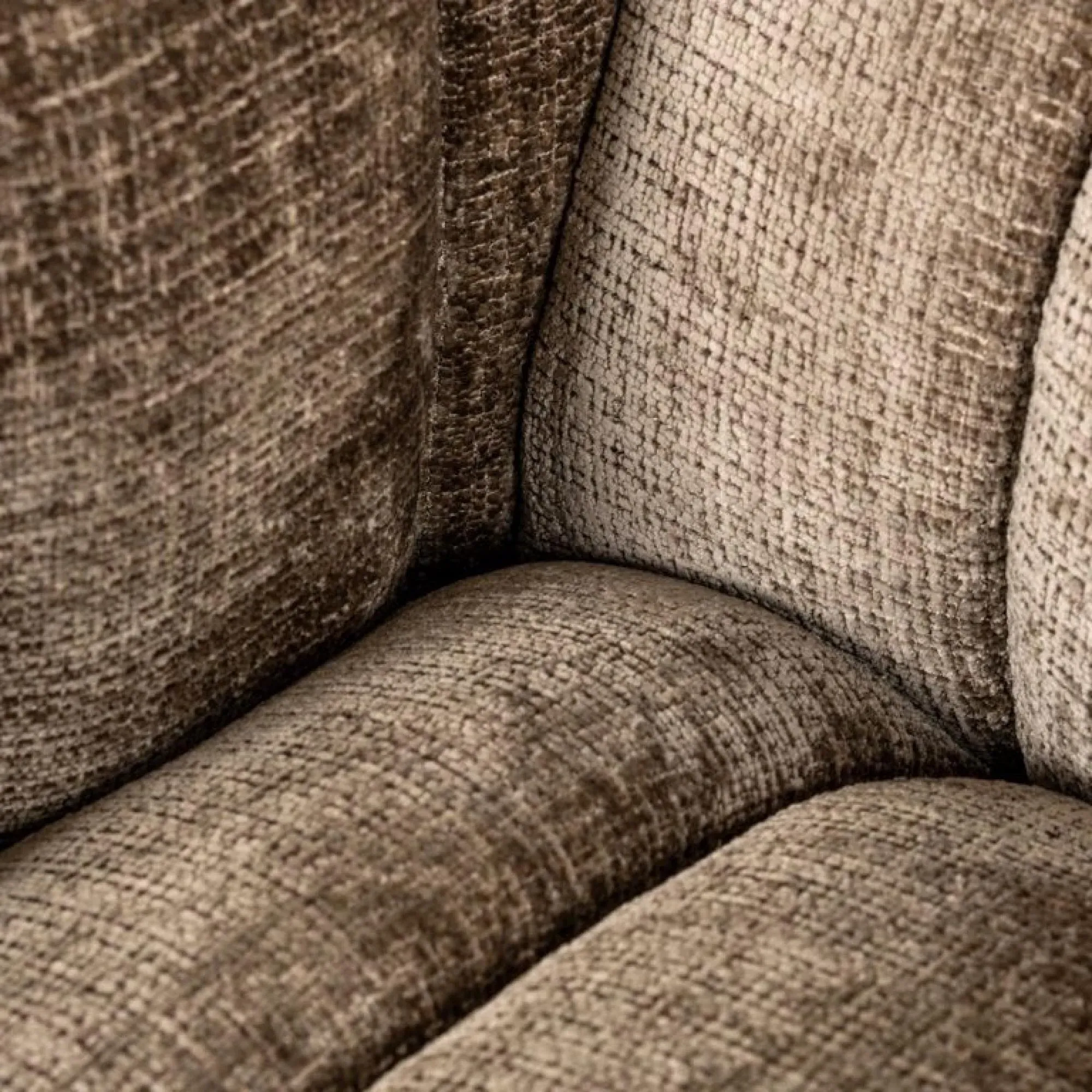 Beaudy 3-Seater Sofa with Black Legs - Stone, Chenille