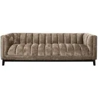 Beaudy 3-Seater Sofa with Black Legs - Stone, Chenille