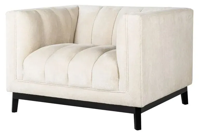 Beaudy Accent Chair - White, Chenille