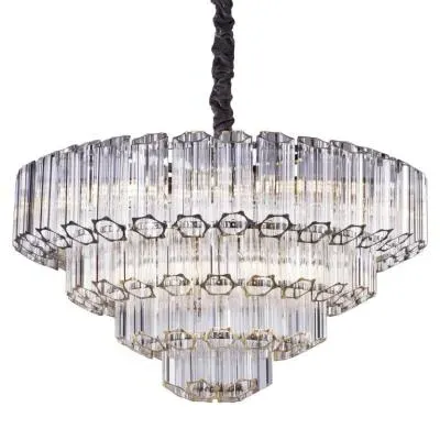Bece Glass Chandelier - Chrome image