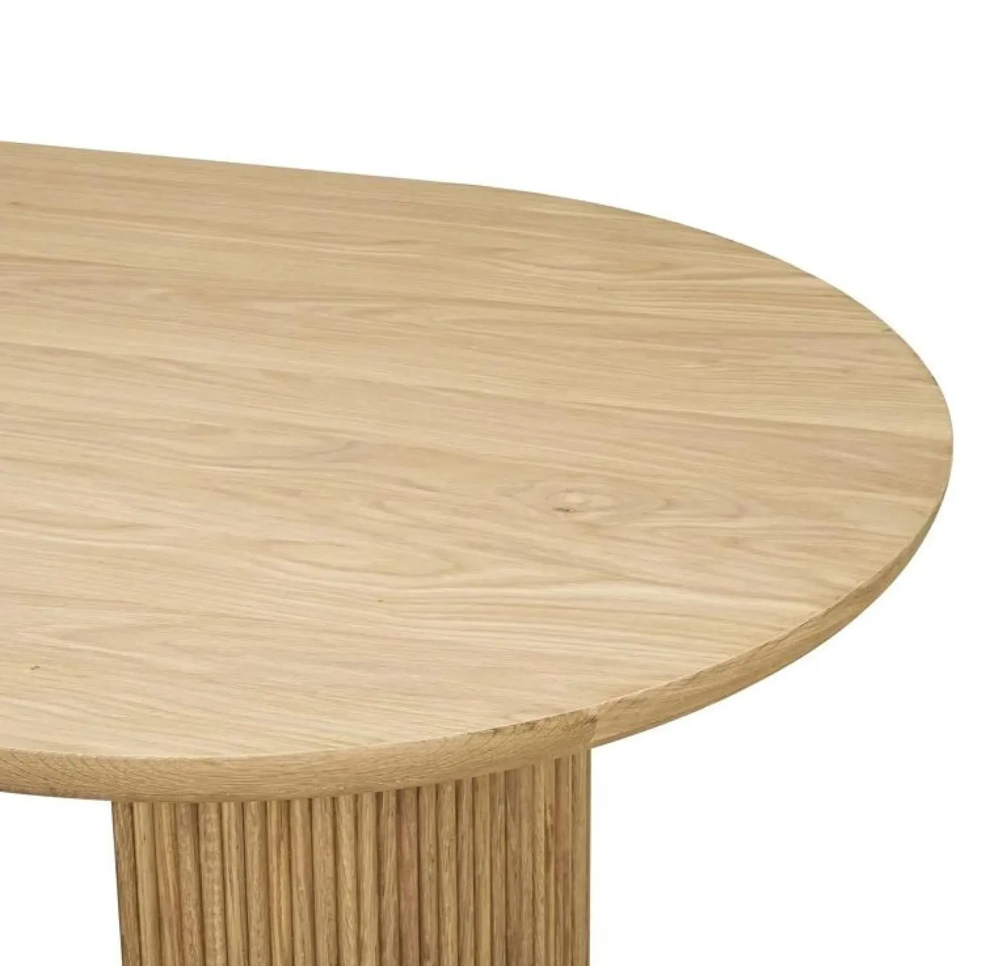 Belfort 12 Seater Oval Dining Table with Fluted Base - Oak