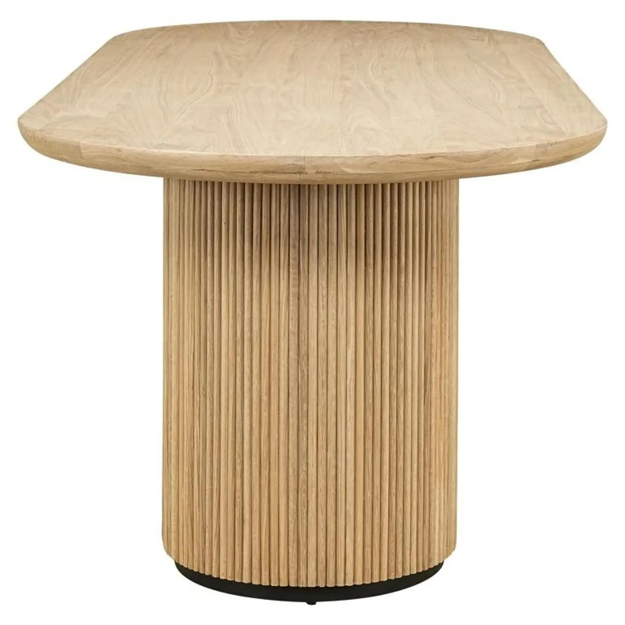 Belfort 12 Seater Oval Dining Table with Fluted Base - Oak