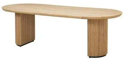 Belfort 12 Seater Oval Dining Table with Fluted Base - Oak