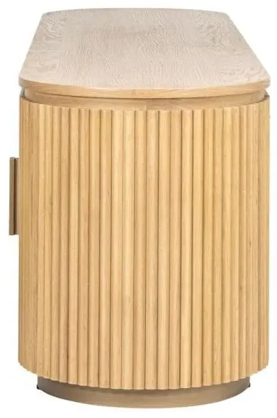 Belfort Extra Large Curved TV Unit - Natural Oak