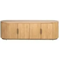 Belfort Extra Large Curved TV Unit - Natural Oak