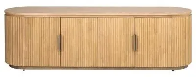 Belfort Extra Large Curved TV Unit - Natural Oak