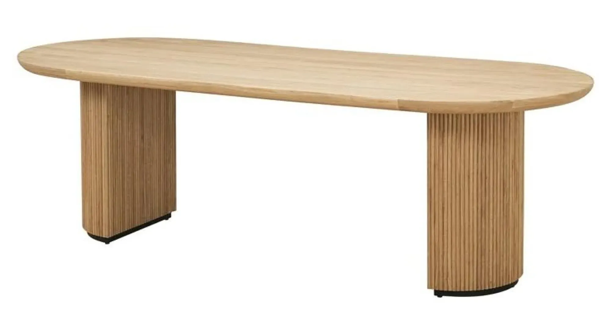 Belfort Oak 10 Seater Oval Dining Table with Fluted Base