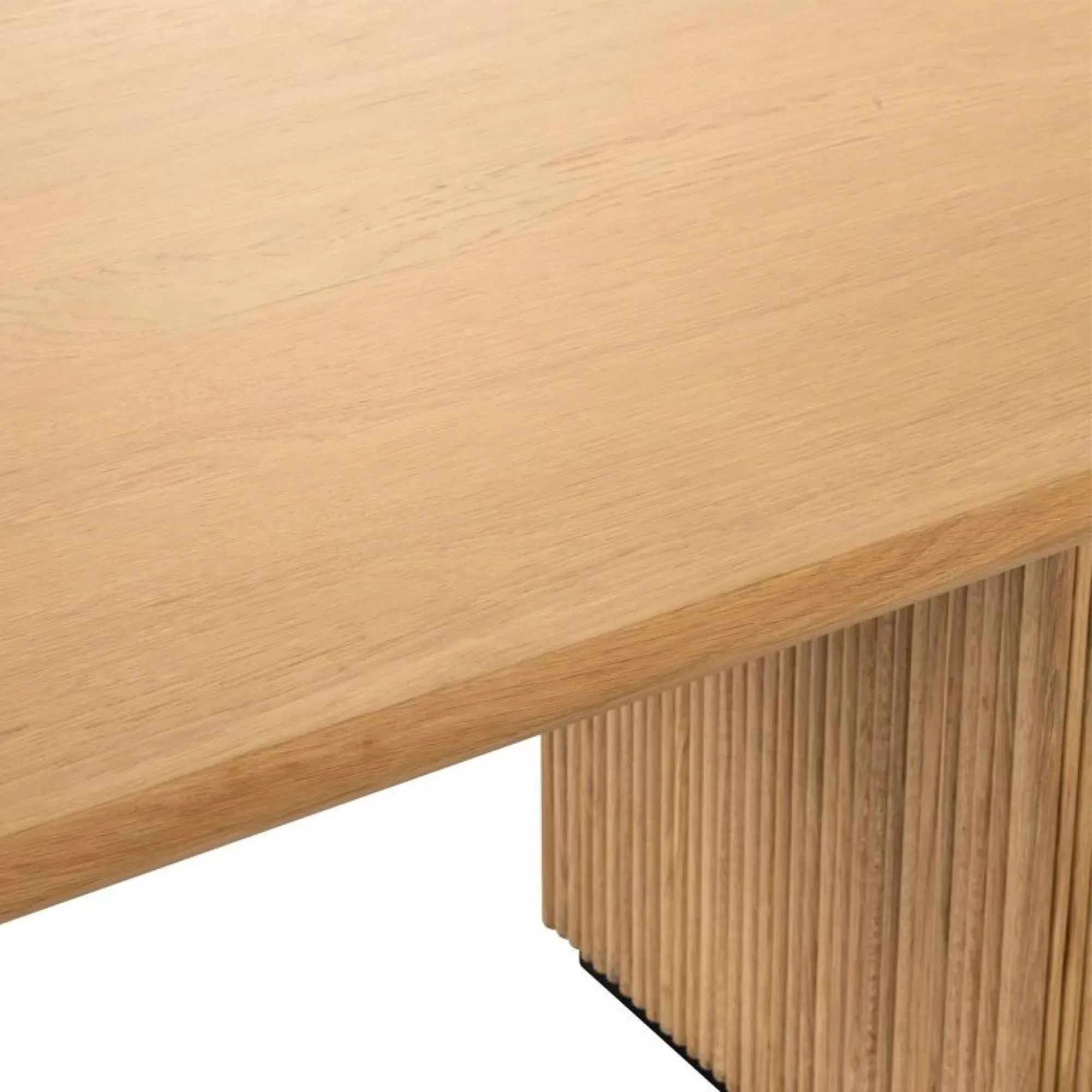 Belfort Oak 10 Seater Oval Dining Table with Fluted Base