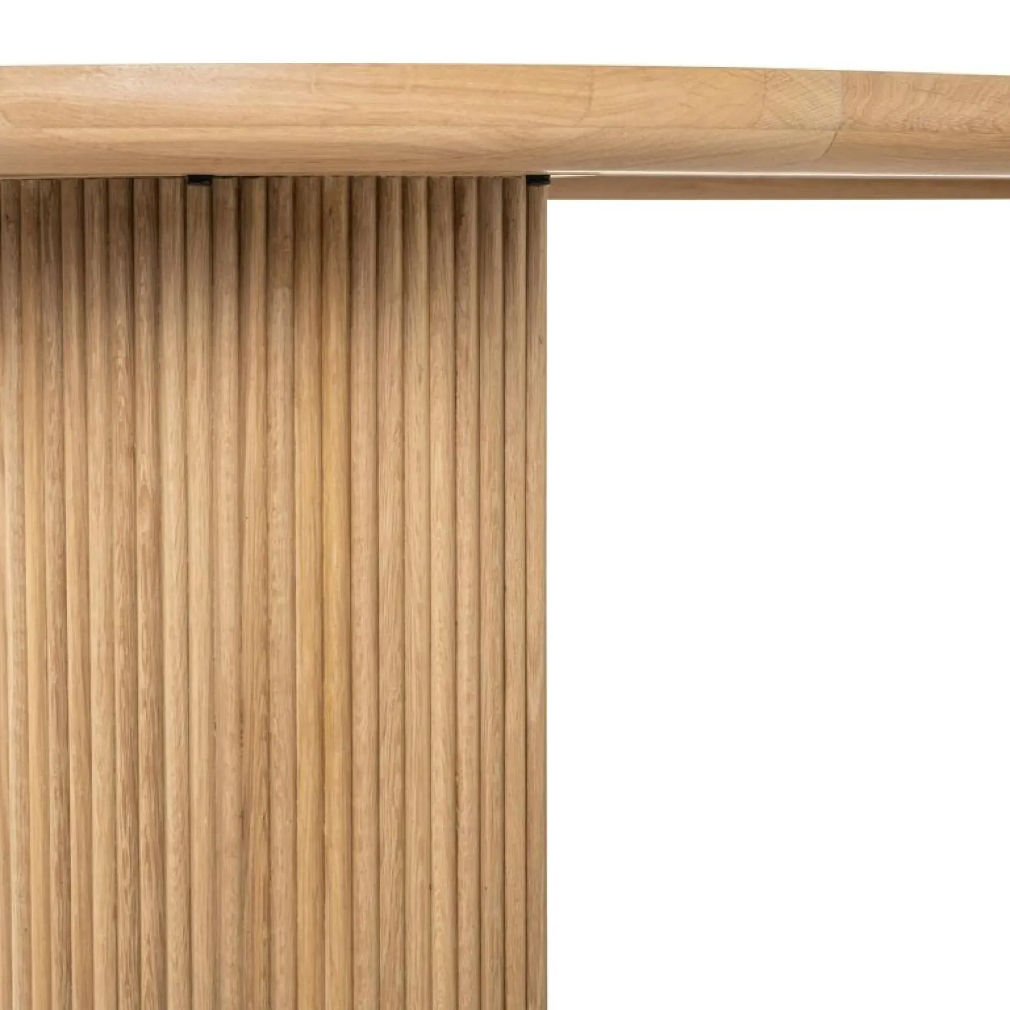 Belfort Oak 10 Seater Oval Dining Table with Fluted Base