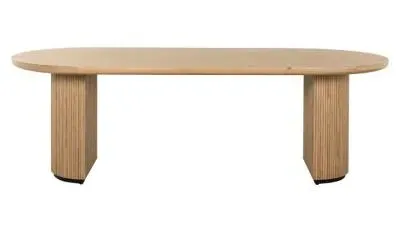 Belfort Oak 10 Seater Oval Dining Table with Fluted Base image