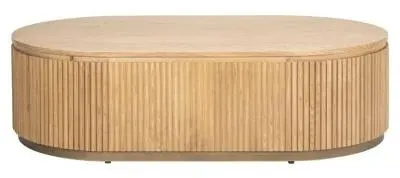 Belfort Oval Coffee Table - Natural Oak