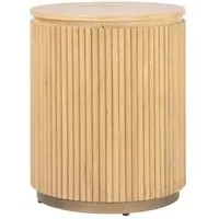 Belfort Round Side Table - Natural Oak