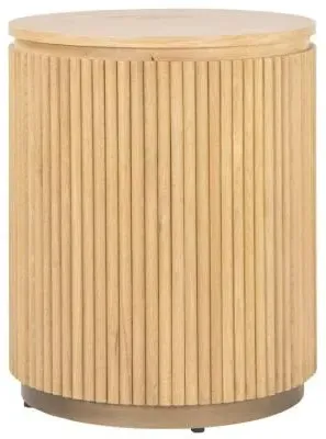 Belfort Round Side Table - Natural Oak image
