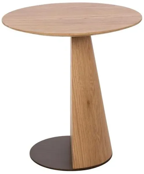 Belfort Round Sofa Table - Natural Oak