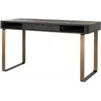Blackbone 1 Drawer Desk - Black, Brass