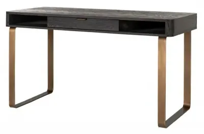 Blackbone 1 Drawer Desk - Black, Brass image