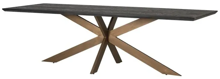Blackbone 12 Seater Dining Table with Spider Legs - Black, Oak