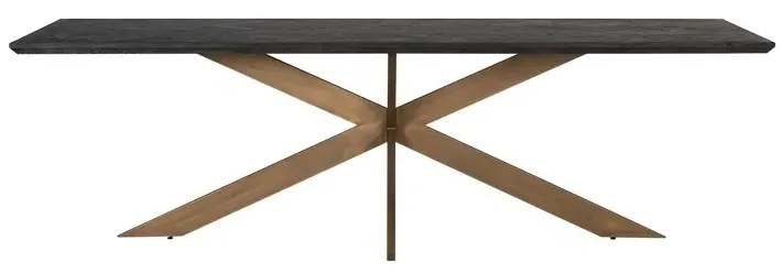 Blackbone 12 Seater Dining Table with Spider Legs - Black, Oak