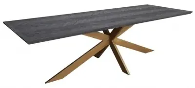 Blackbone 12 Seater Dining Table with Spider Legs - Black, Oak image