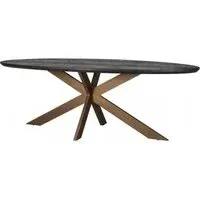 Blackbone 12 Seater Oval Dining Table with Spider Legs - Black, Oak
