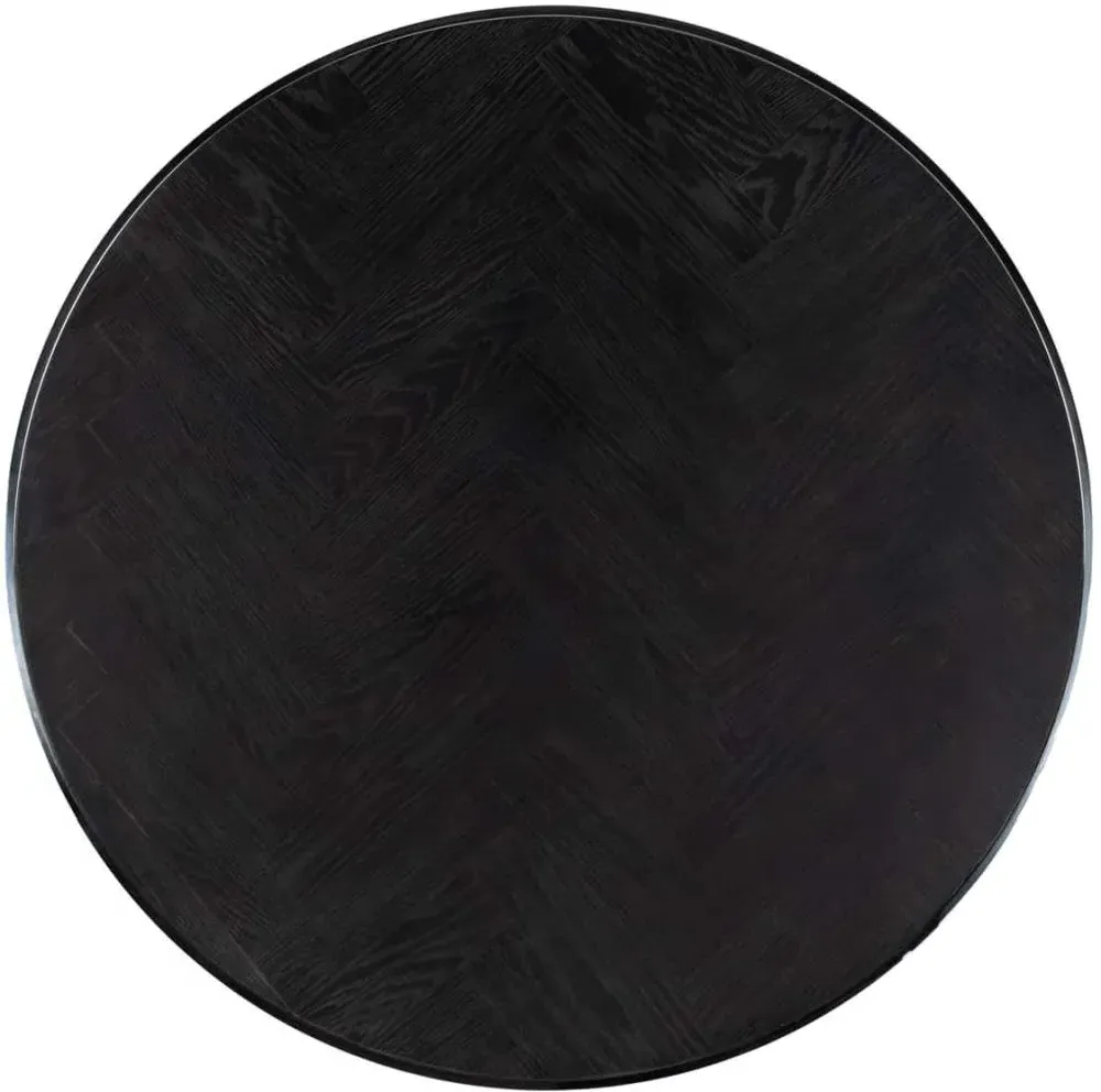 Blackbone 2 Tier Round Coffee Table - Black, Oak