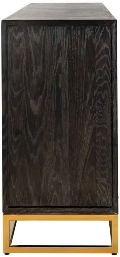 Blackbone 4 Door Extra Large Sideboard - Black, Oak