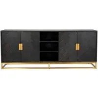 Blackbone 4 Door Extra Large Sideboard - Black, Oak