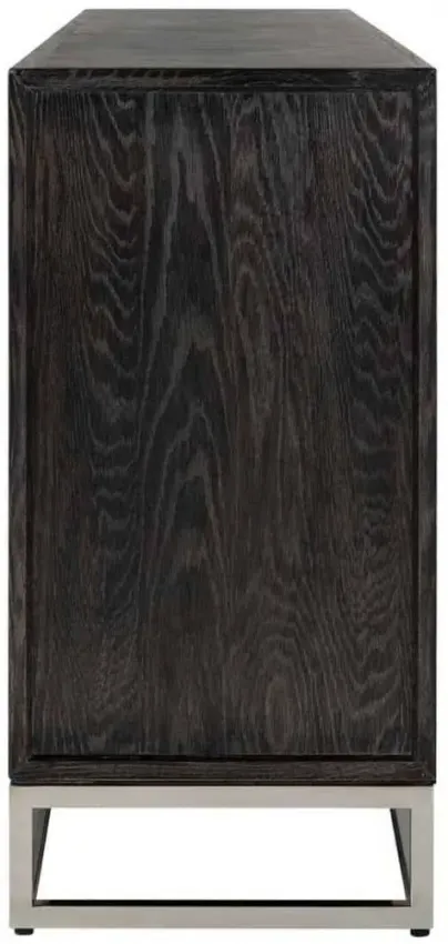 Blackbone 4 Door Extra Large Sideboard - Black, Oak