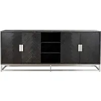 Blackbone 4 Door Extra Large Sideboard - Black, Oak