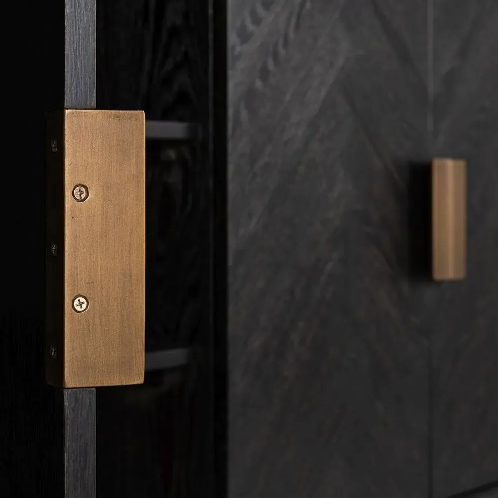 Blackbone 4 Door Extra Large Sideboard - Black, Oak