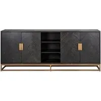 Blackbone 4 Door Extra Large Sideboard - Black, Oak