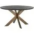 Blackbone 6 Seater Round Dining Table with Spider Legs - Black, Brass
