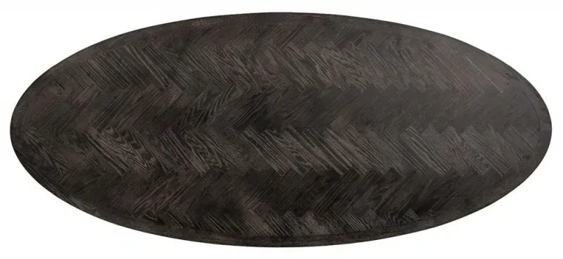 Blackbone 8 Seater Oval Dining Table - Black, Oak