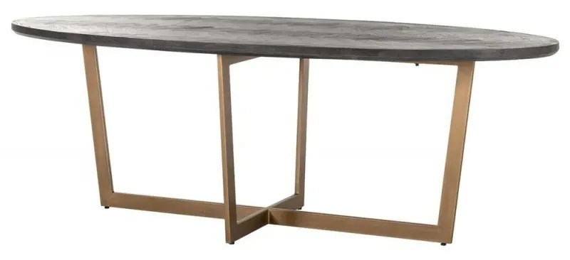 Blackbone 8 Seater Oval Dining Table - Black, Oak