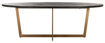 Blackbone 8 Seater Oval Dining Table - Black, Oak