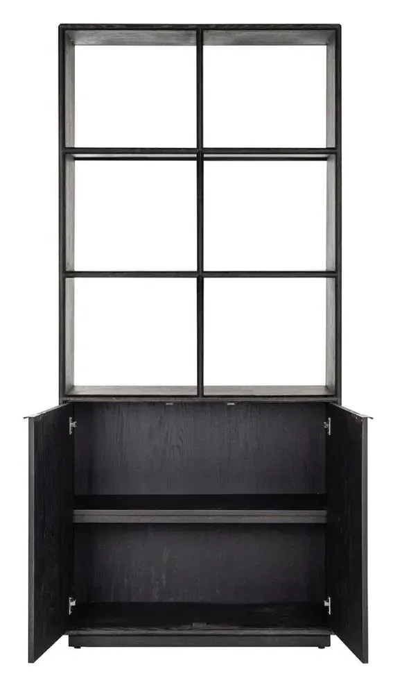 Blackbone Bookcase with Cupboard - Black, Oak