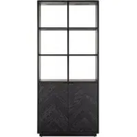 Blackbone Bookcase with Cupboard - Black, Oak