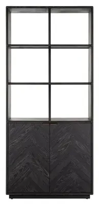 Blackbone Bookcase with Cupboard - Black, Oak image